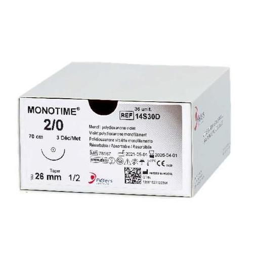 MONOTIME 3/0 violett 14S20C PK 36 3/8 Schneidend 19mm 70cm