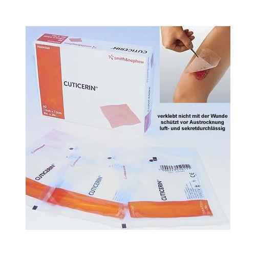 Smith & Nephew Medical Ltd Cuticerin 7,5cmx7,5cm Kunstseidg. AP 50 ster.,m.eucerinh. Salbenbesch