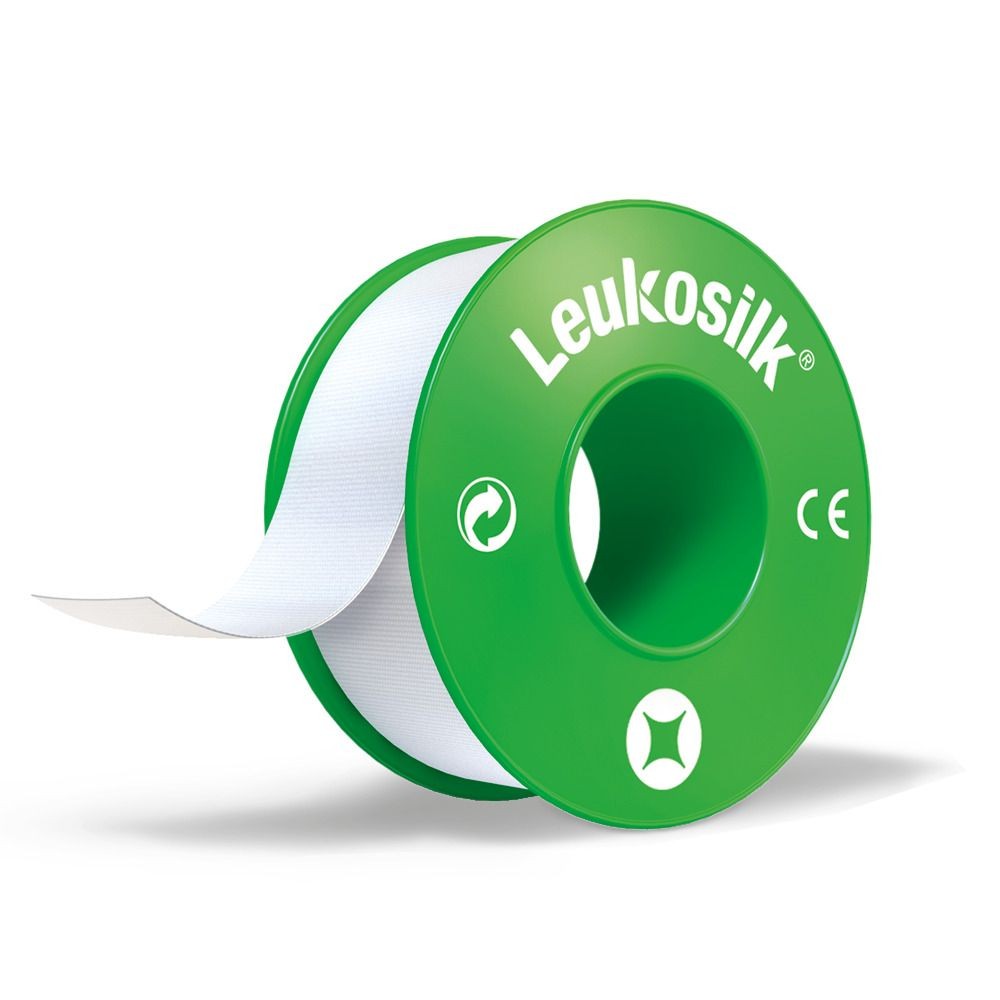Leukosilk 1,25cm x 9,2m AP 24 weiße Acetatseide, o. Schutzring