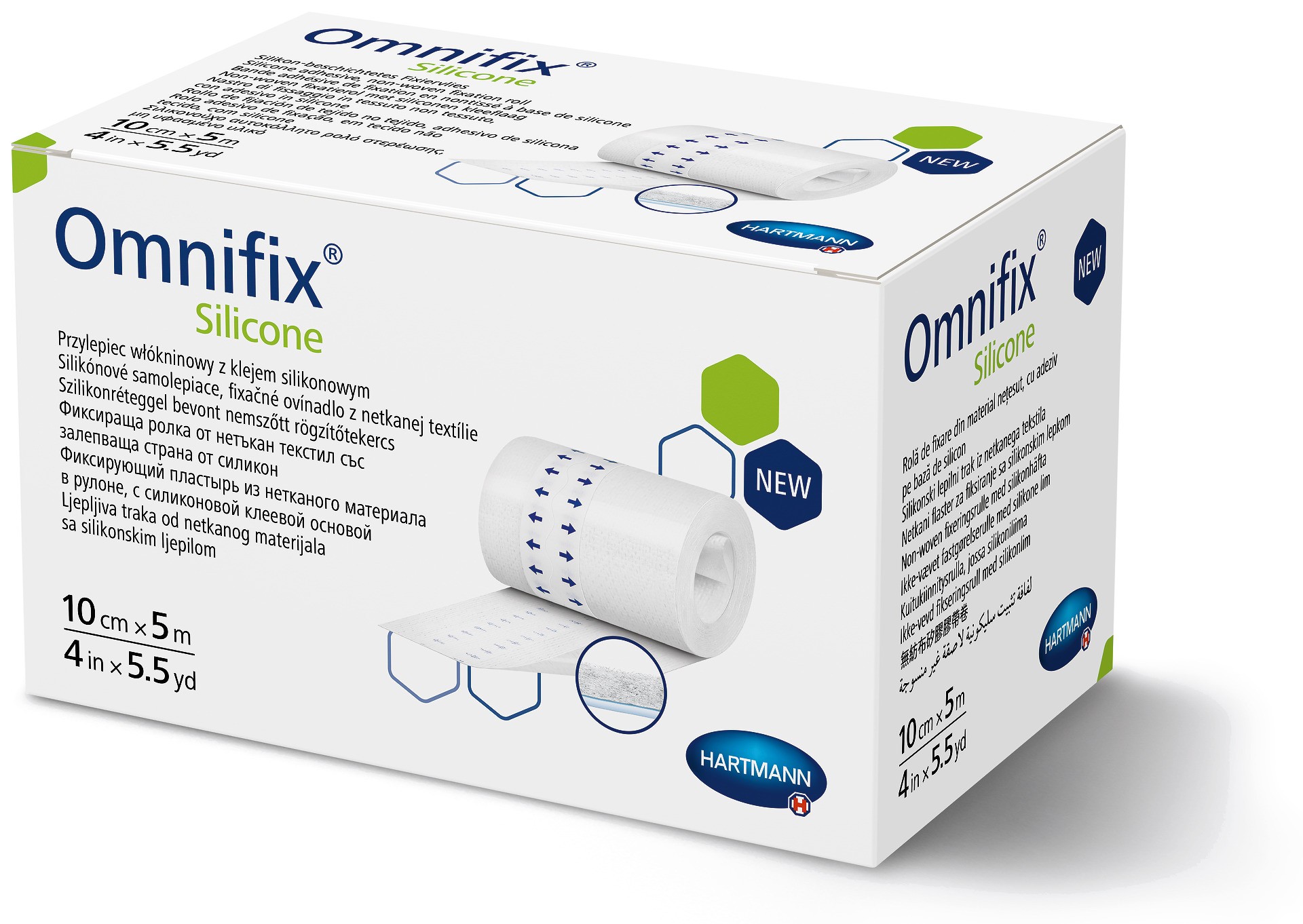 Omnifix silicone 10cm x 2m Silikonbeschichtetes Fixiervlies