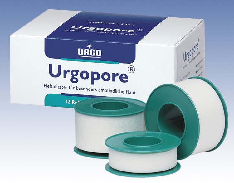 Urgopore 9m x 2,50cm weiß, Vlies AP 12 o.Schutzring, f.bes.empf.Haut