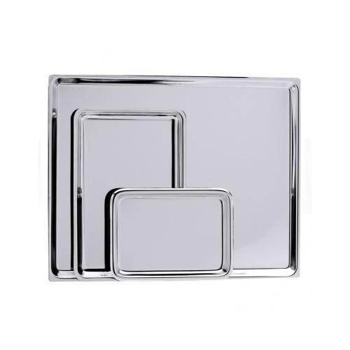 CONTACTO BANDER Instrumententablett Edelstahl 18/10 mit glattem Rand, 21,5x16x1,8cm