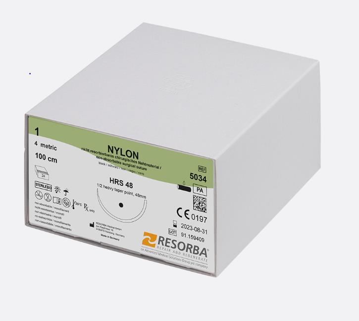 Resorba Medical GmbH Nylon 3/0 schwarz monofil 51415 AP 36 DS 24 45cm