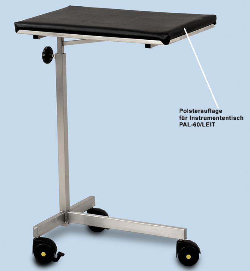 MEGRO Instrumententisch mit 3 Rollen 600x400mm, stufenlos höhenverstellbar