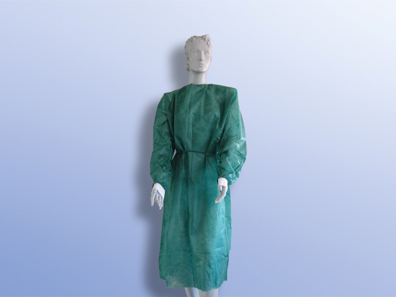 Besucherkittel grün 125cm AP 10 mit Strickbündchen