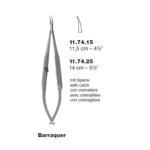 Nadelhalter Barraquer Mikro 11,5cm ohne Sperre