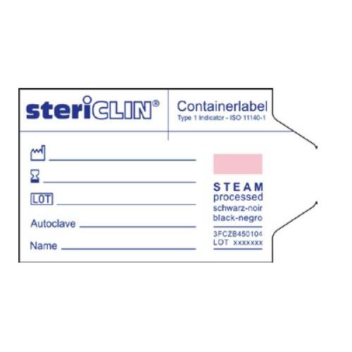 Vereinigte Papierwarenfabriken GmbH Containerlabel mit Dampfindikator und AP 1000 selbstkl.67x39mm Anfasslasche