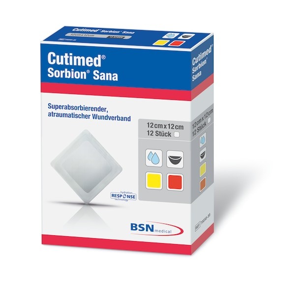 Cutimed Sorbion Sana 22x12cm PK 12 superabsorbierender Wundverband