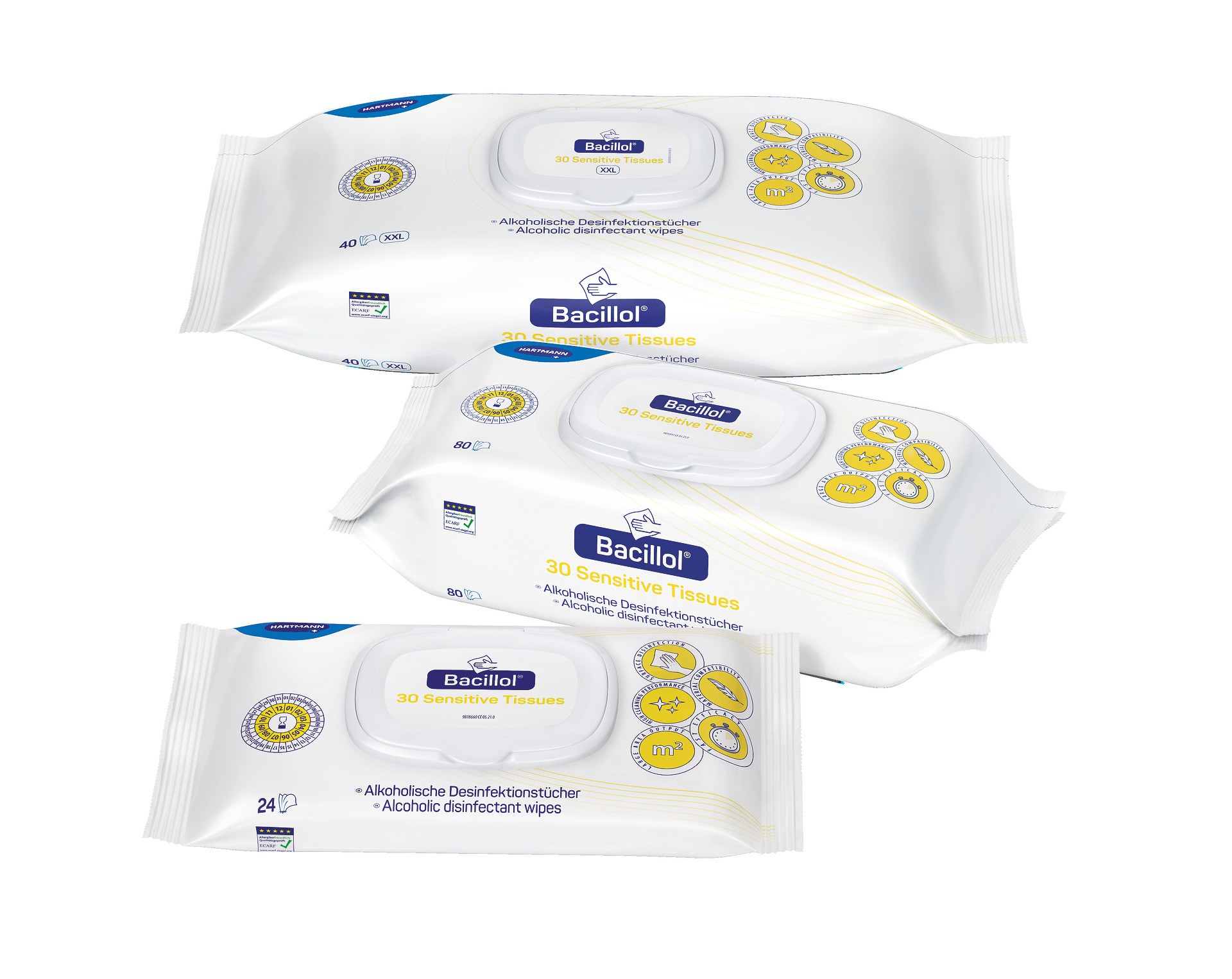 Bacillol 30 Sensitive PK 40 XXL Tücher im Flow-Pack