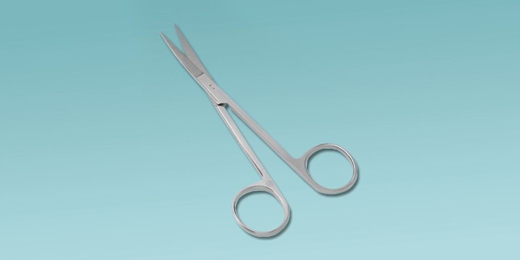 Peha-Instrument Iris-Schere gebogen AP 25 11,5 cm Einmalinstrument