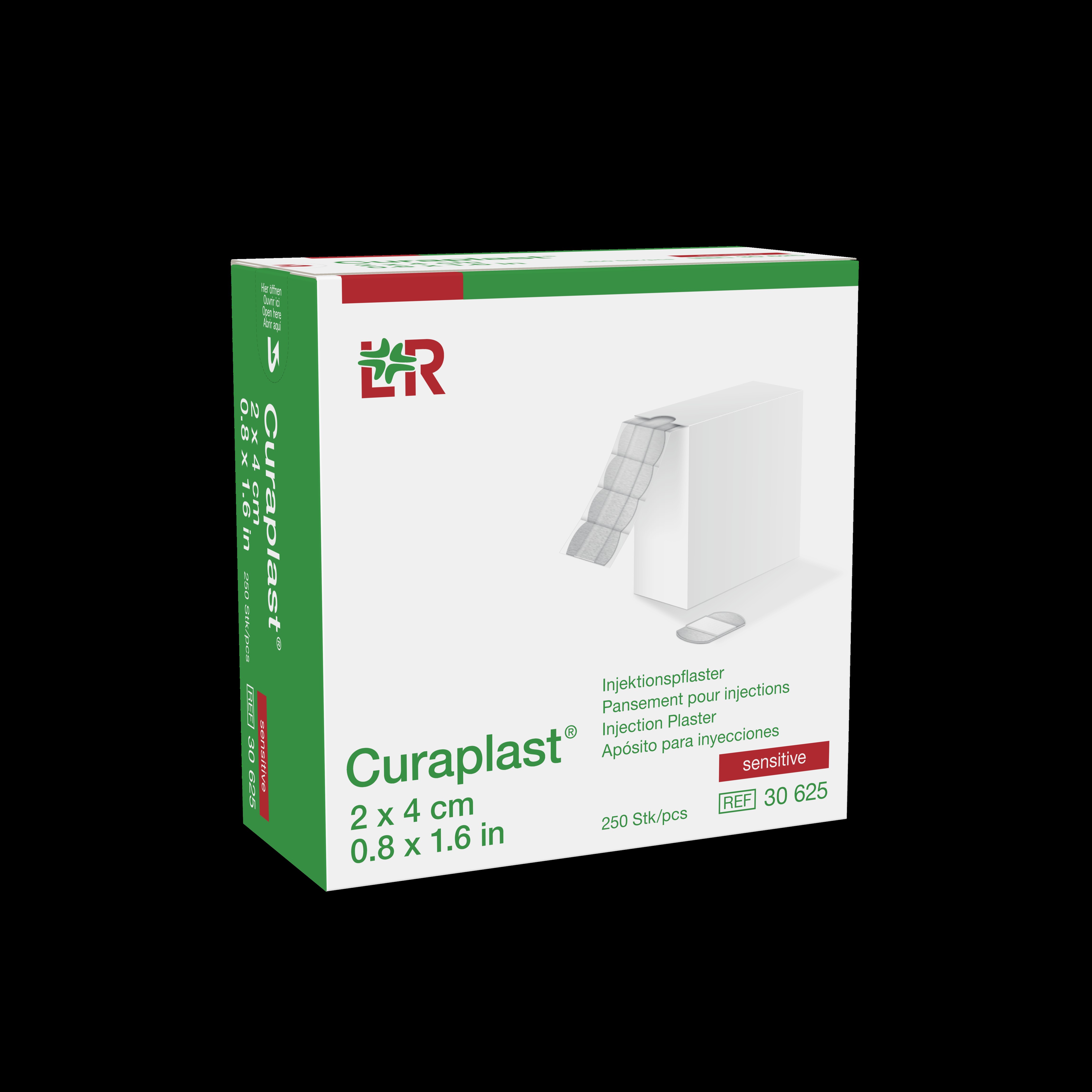 Curaplast sensitive Injektionspflaster 2x4cm, 250 Stück, auf Rolle, hautfarben