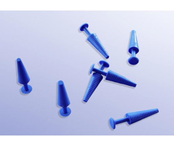 Katheterstopfen mit Handgriff blau PK 100, steril, 55mm