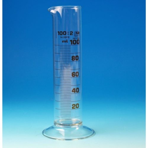 Assistent Messzylinder niedere Form 100ml, Unterteilung 2ml, Rundfuß