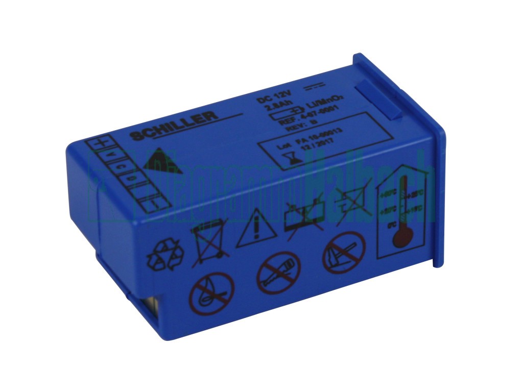 Original Lithiumbatterie 12V, 2,8Ah für Schiller Defi Fred Easy