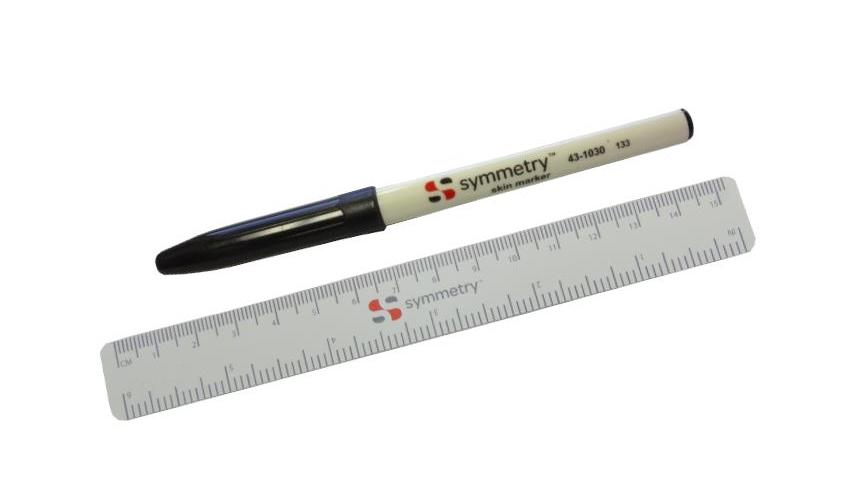SYMMETRY SURGICAL Symmetry Surgical Hautmarkierstift blau AP 36 steril, Standardspitze, m.Lineal