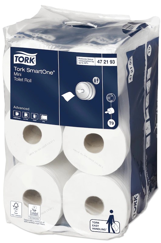 Tork SmartOne® Mini Toilettenpapier PK 12x620 Blatt 2-lg.