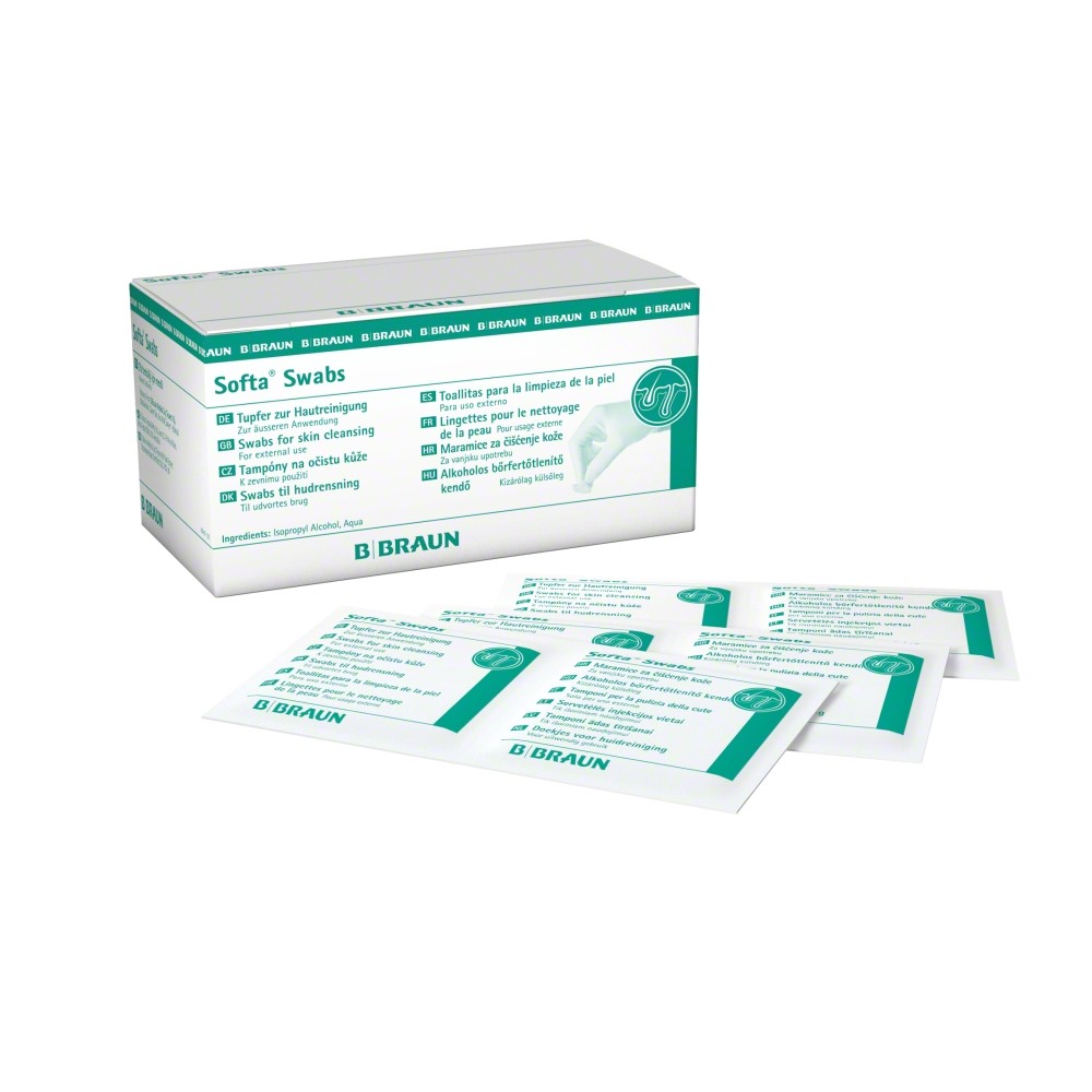 Softa Swabs Alkoholtupfer z. Hautreinig PK 100 getr.m. 70%igem Isopropylalkohol