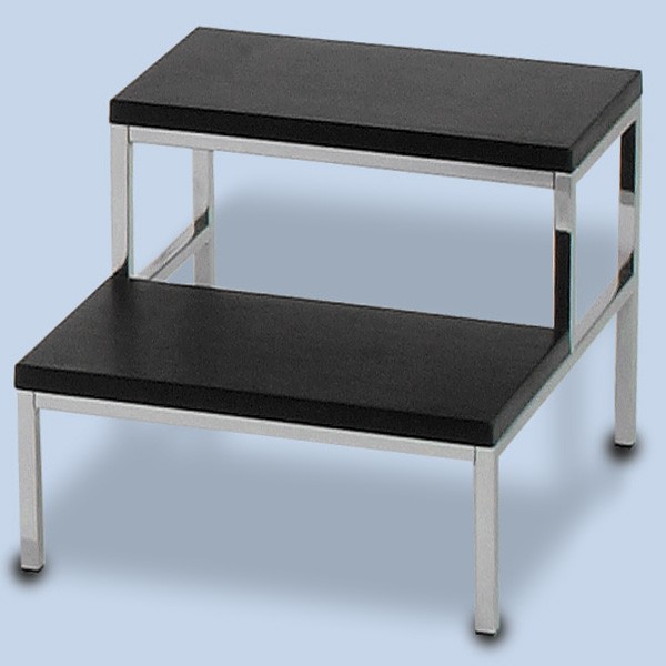 Fussauftritt zweistufig verchromt, 23 cm und 43 cm hoch