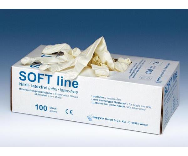 MEGRO Ratiomed SOFT line USH Nitril Gr.M AP 100 unsteril, puderfrei, weiß