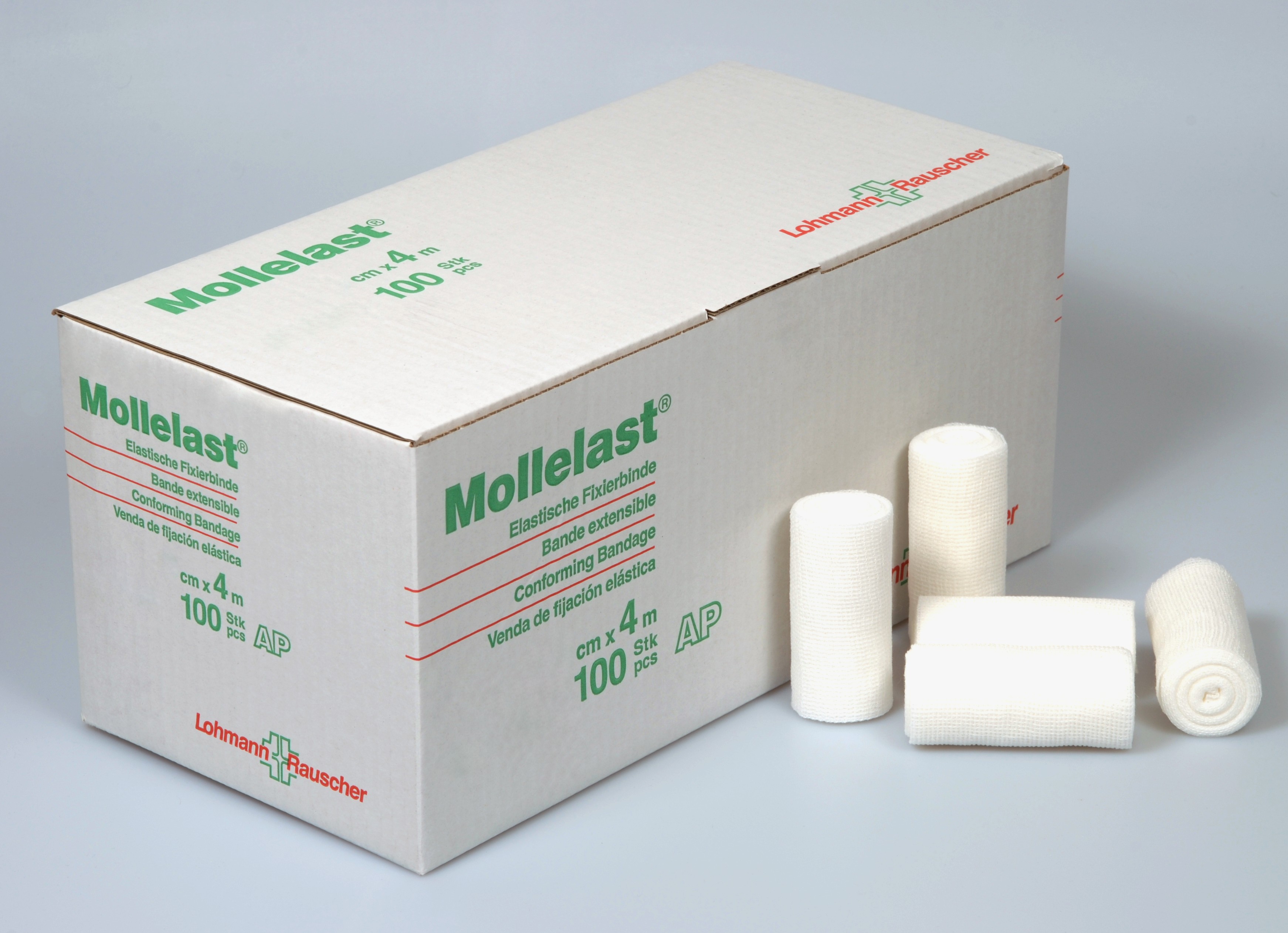 Mollelast elastische Fixierbinde 6cmx4m, lose im Kt., 100 Stk.