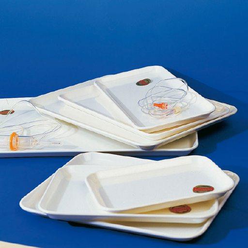 Instrumententablett Melamin weiß 300x190x17mm flache Form