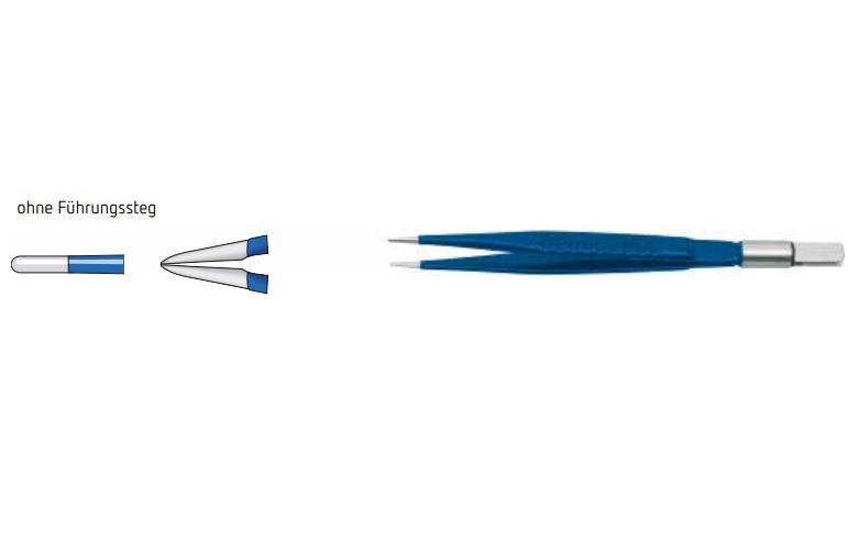 Bipolare Pinzette classic gerade 14,5cm stumpf, Spitze 2mm
