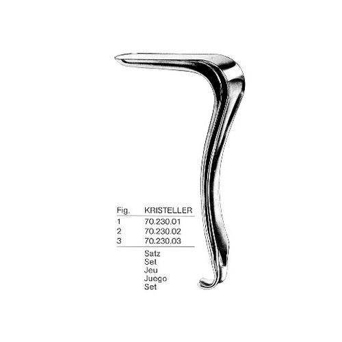 Scheiden-Spekulum Kristeller u. Halter 2-tlg. flache Spekulum: 105x28mm, Fig.2
