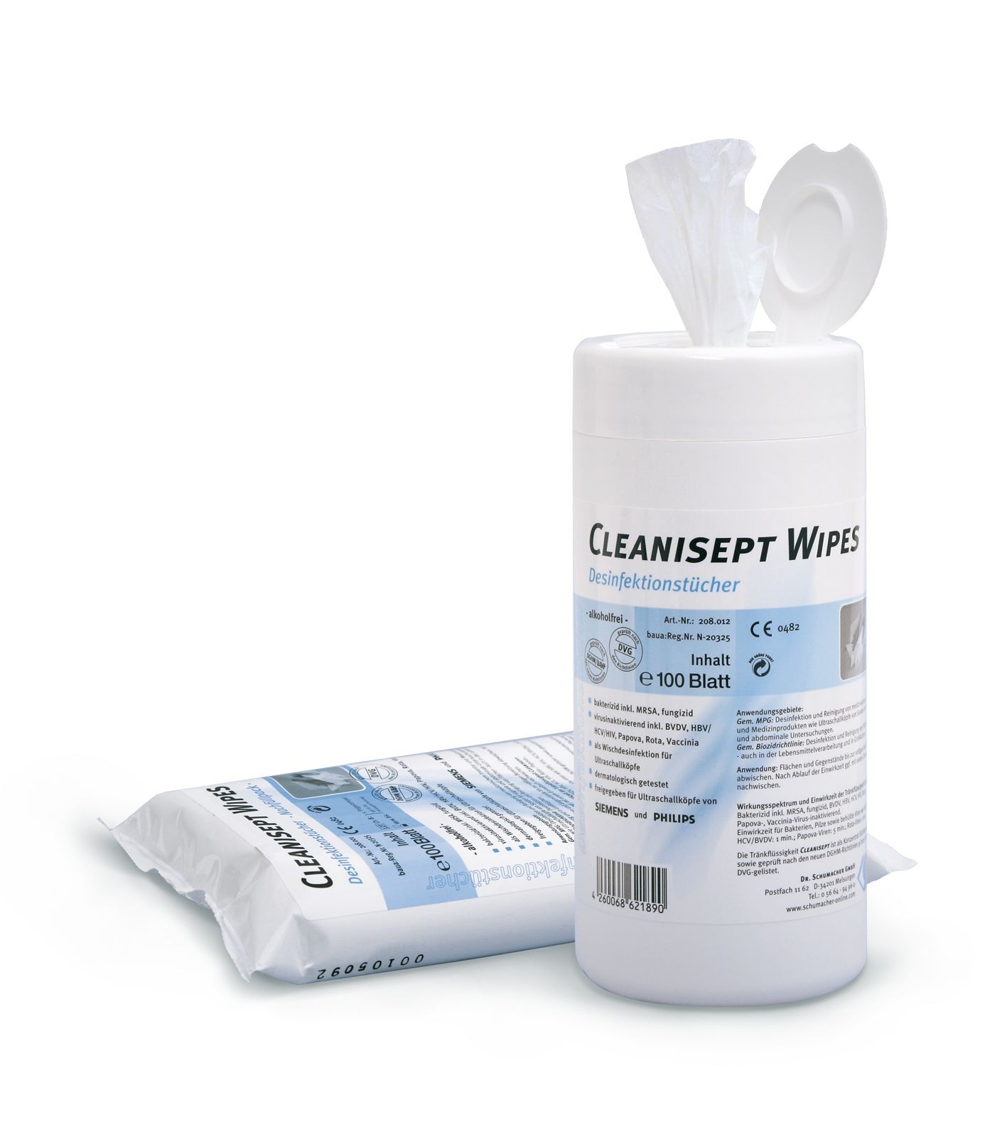 Cleanisept Wipes alkoholfreie Tücher Nachfüllpack à 100 Des. Ultraschallkopf