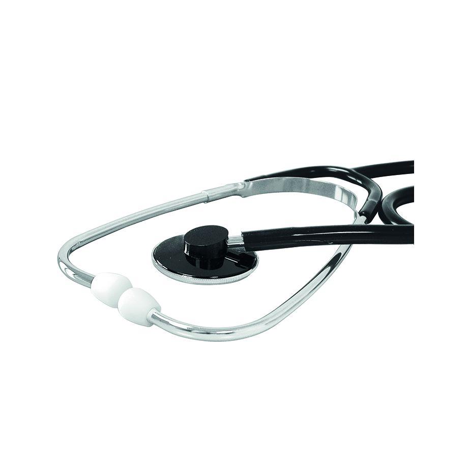 MEGRO Ratiomed Flachkopf Stethoskop schwarz Aluminium-Bruststück 43mm,Schrauboliven - Bild 2
