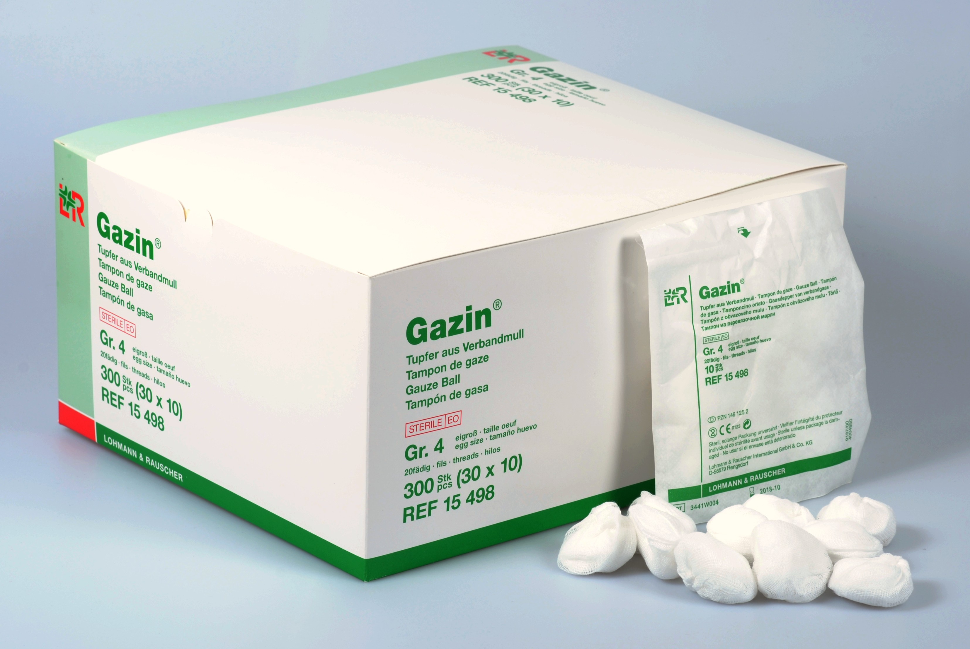 Gazin Tupfer aus Verbandmull steril Gr.4, eigross, 20fdg, 300 Stk