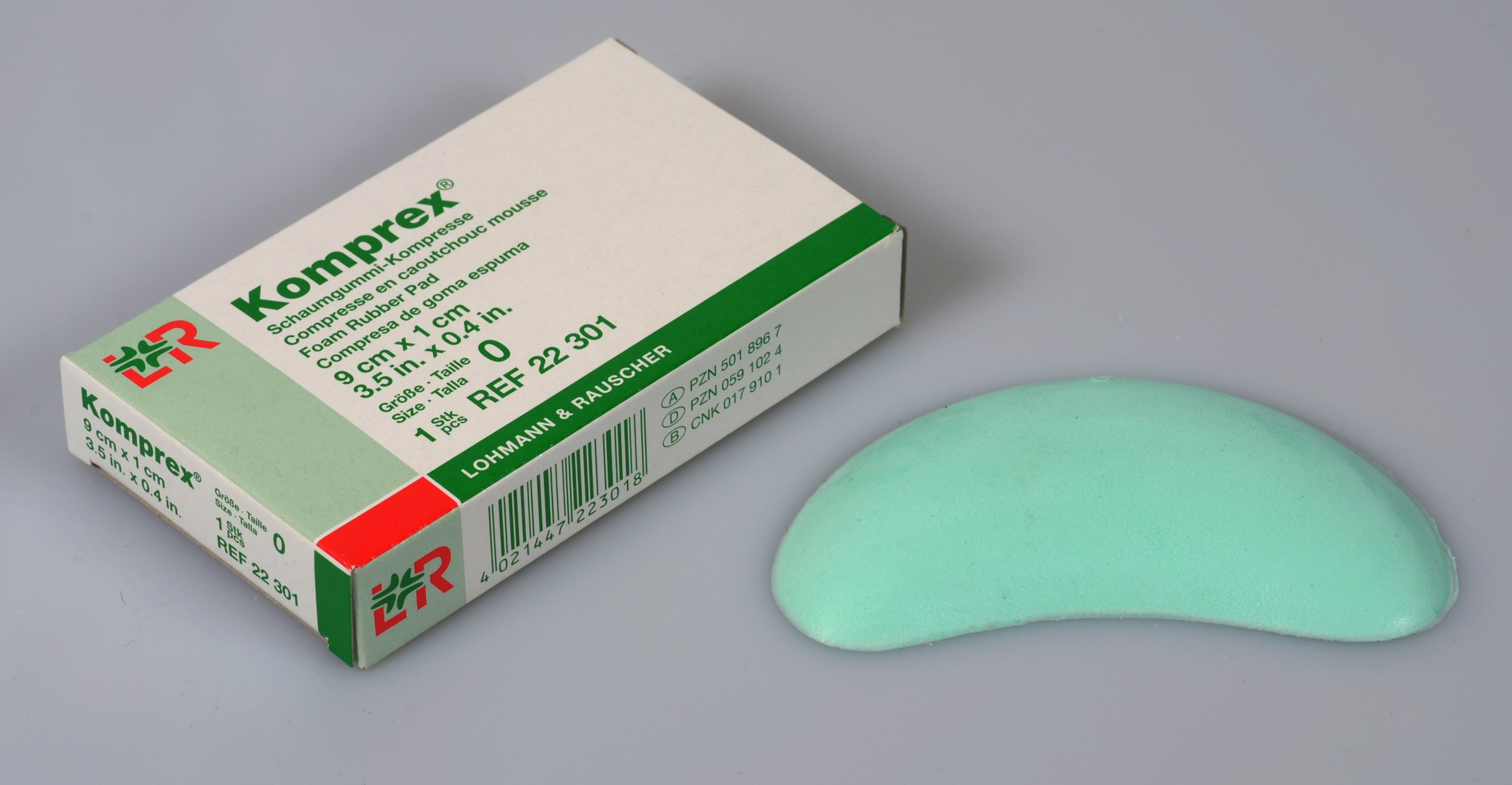 Komprex-Kompresse Schaumgummikompresse Gr. 0, Nierenf., Stärke 1cm, einz.verp.