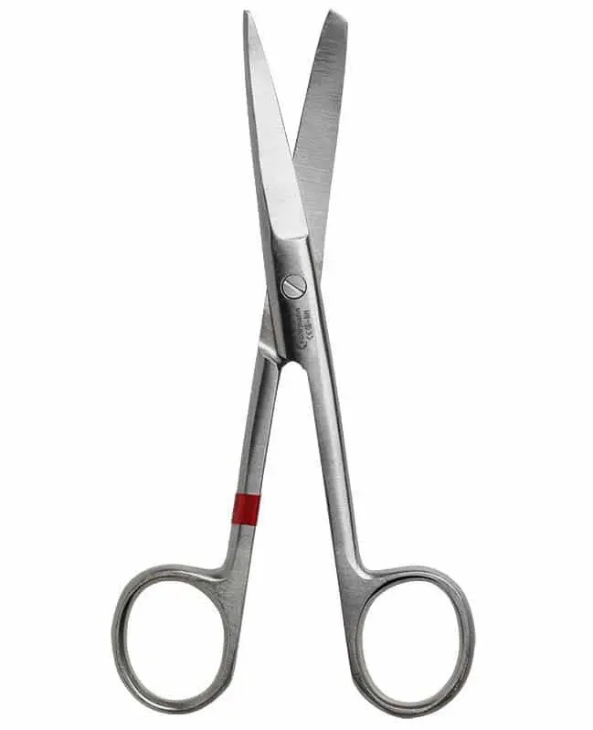 Einmal Chirurgische Schere 14,5cm PK 25 st/sp gebogen