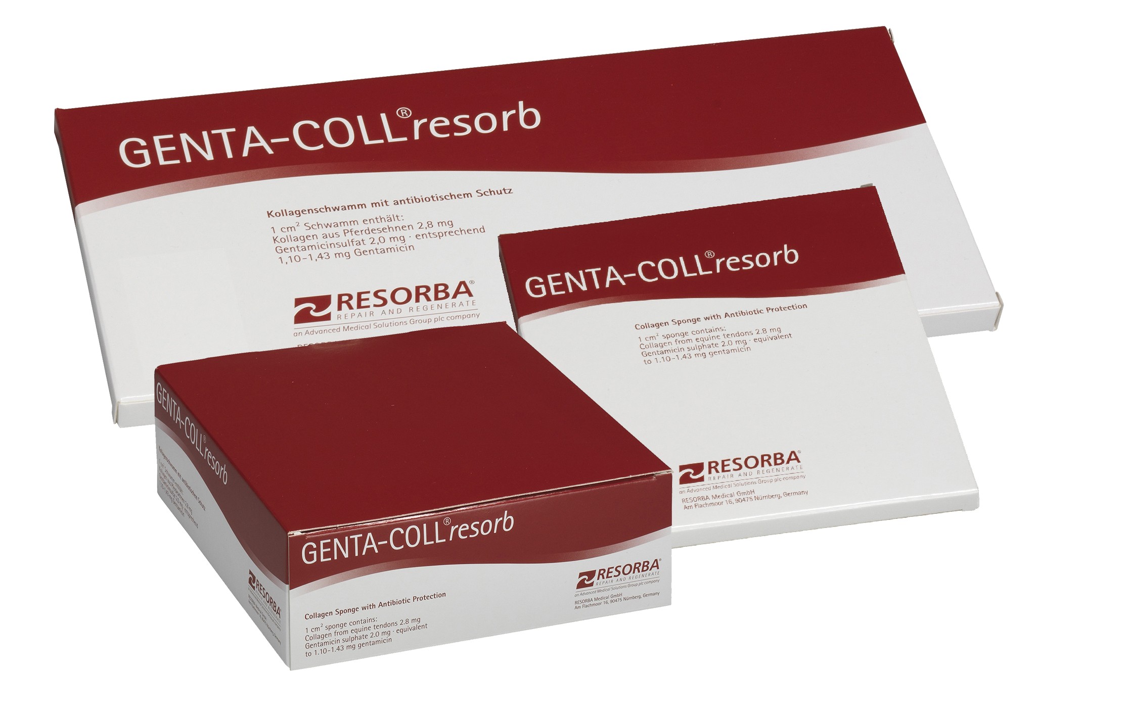 Genta-Coll resorb 5x5cm steril AP 5 Kollagenschwamm m.Antibiotika