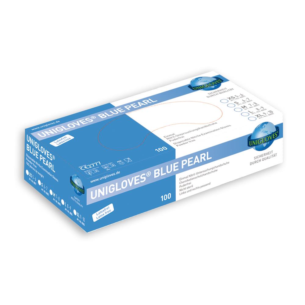 Unigloves Blue Pearl Nitril USH PK 100 Gr. L unsteril