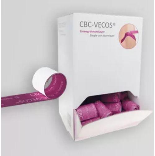 Kimetec GmbH CBC Vecos Einweg-Venenstauer brombeer PK 125 Band 3cm breit, 50cm lang