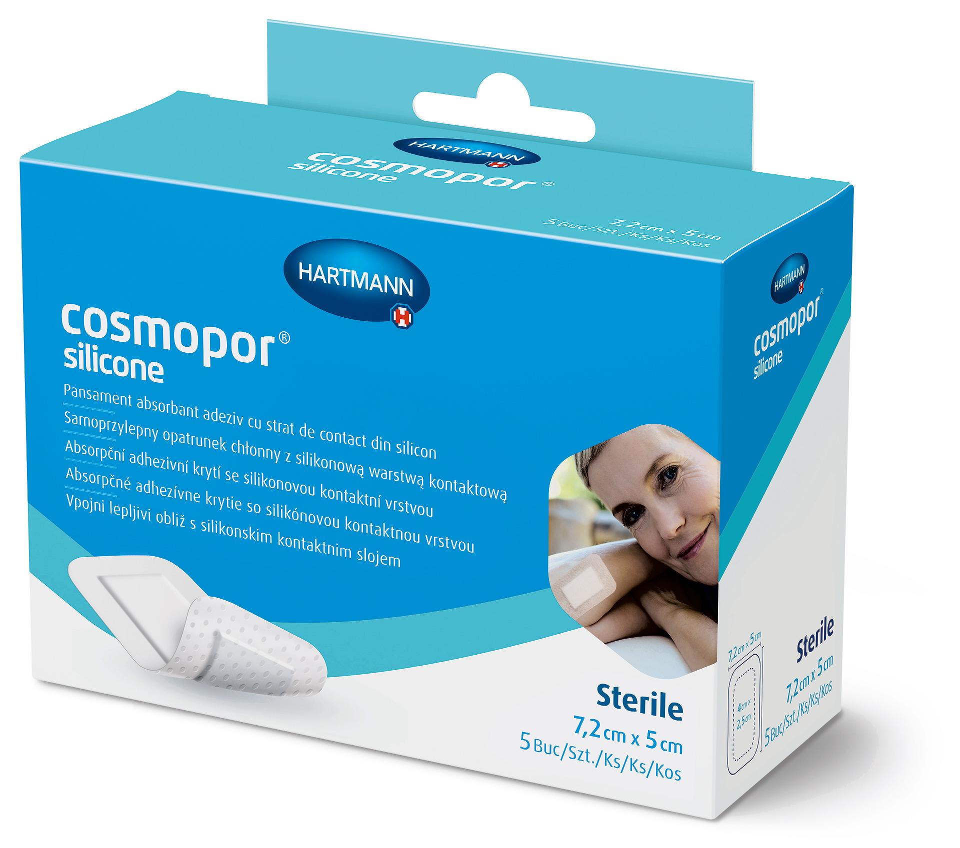 Cosmopor silicone 10 x 8cm steril PK 25 Wundverband m. Silikon-Haftschicht