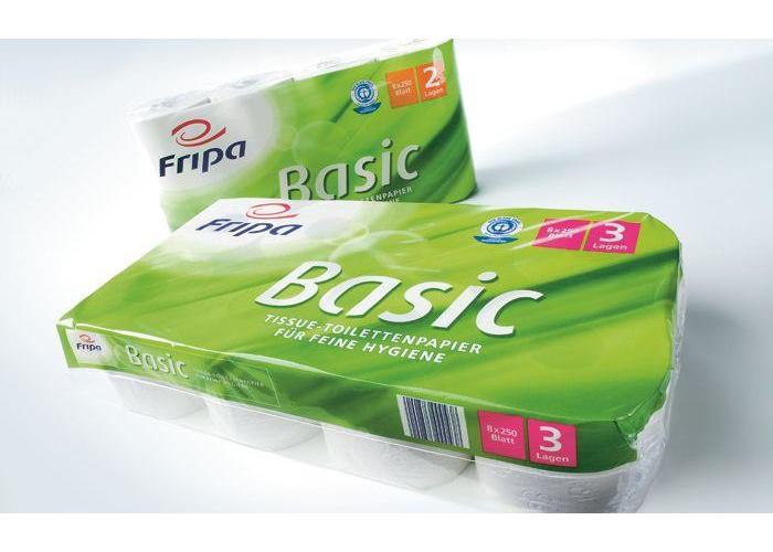 FRIPA Fripa Basic Toilettenpapier 64 Rollen à 250 Blatt, 2-lagig, Recy, weiß