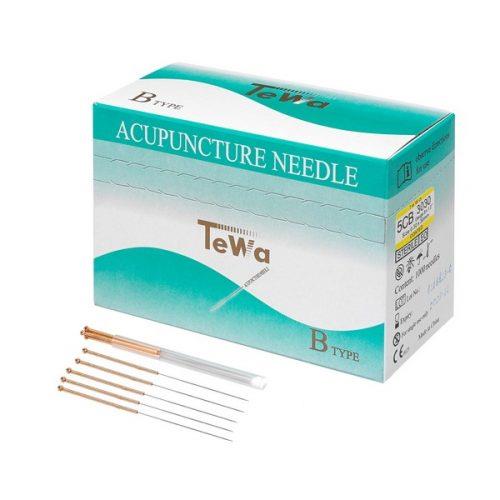 TeWa Akupunkturnadel CB-Type 3050 AP 200x5 0,3x50mm m. Kupfergriff gelb