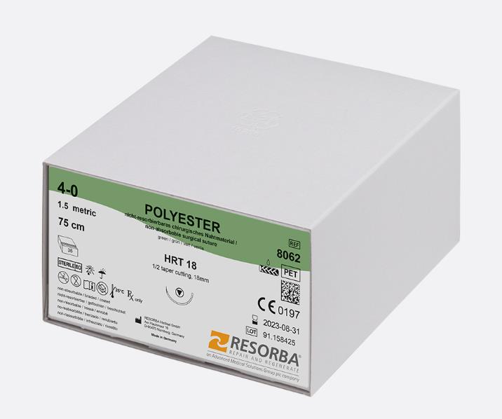 Resorba Medical GmbH Polyester 3/0 grün geflocht. 81413 PK 36 DS 18 45cm