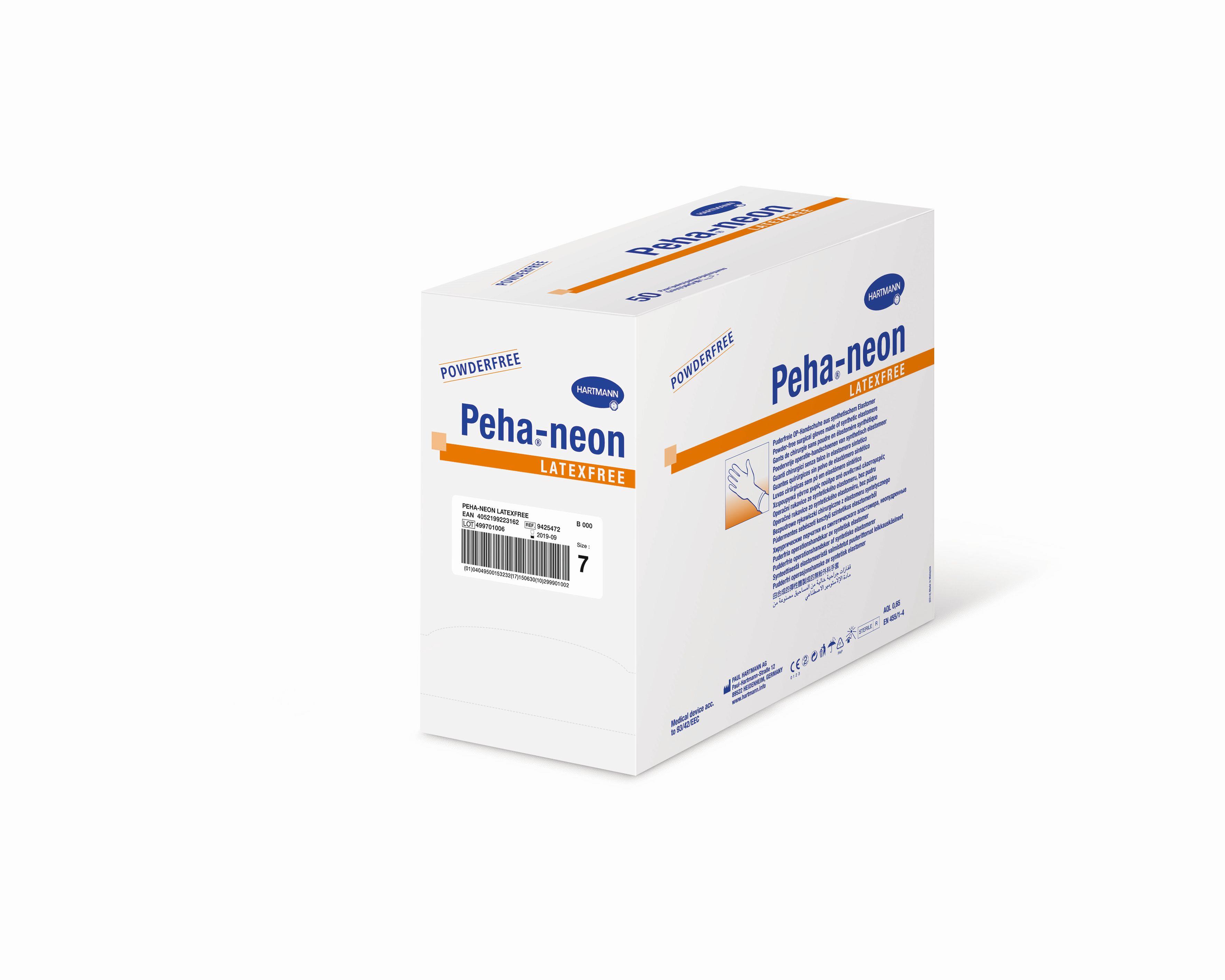 Peha-neon latexfree Gr.6,5 AP 50 steril, puderfrei, braun