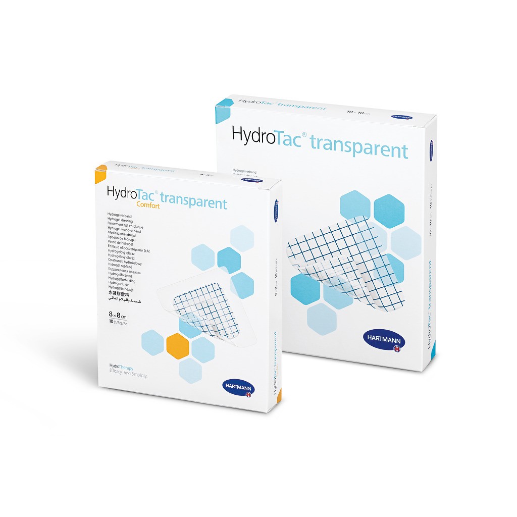 Hydrotac transparent comfort 6,5 x 10 cm PK 10 Hydrogel-Verband, m.Fixierfol.