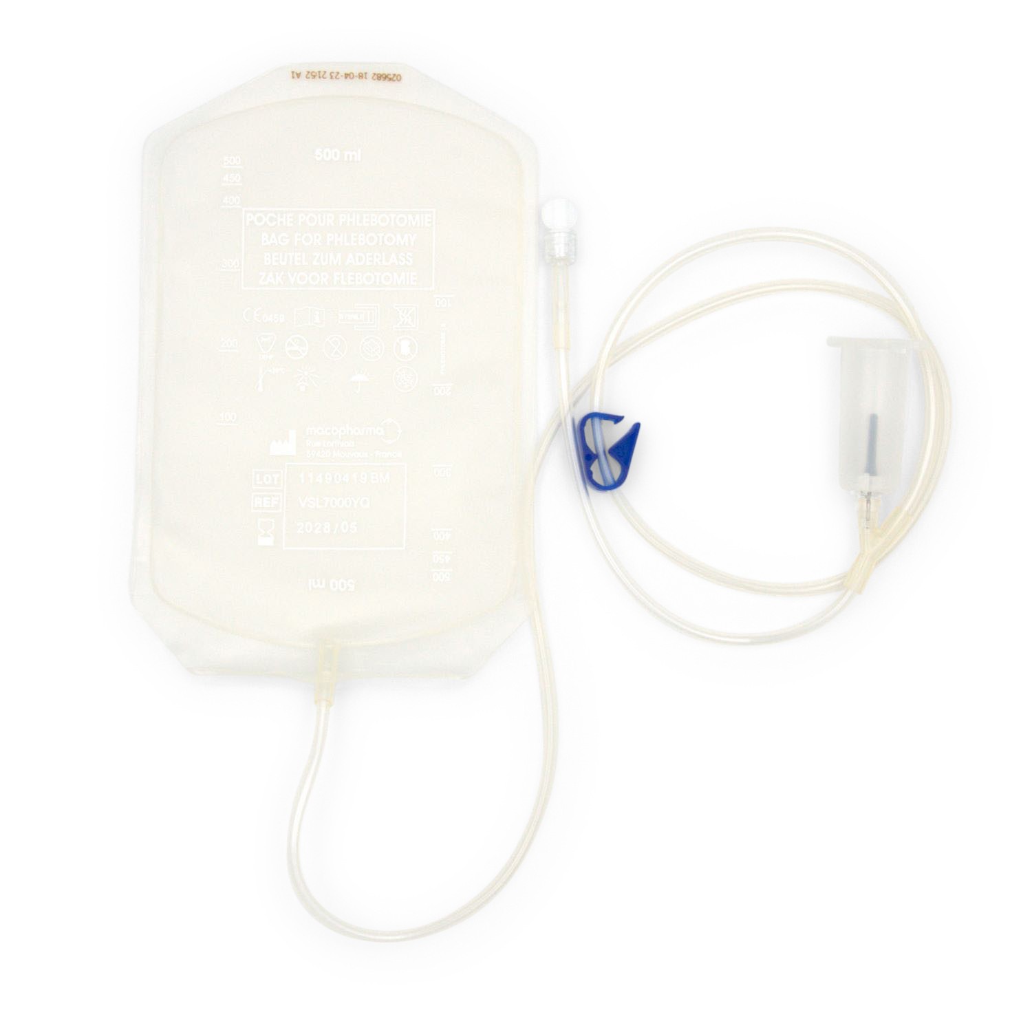 Maco Pharma Macollect Aderlass-Beutel 500ml PK 20 Btl. z. Venensektion mit Luer-Lock