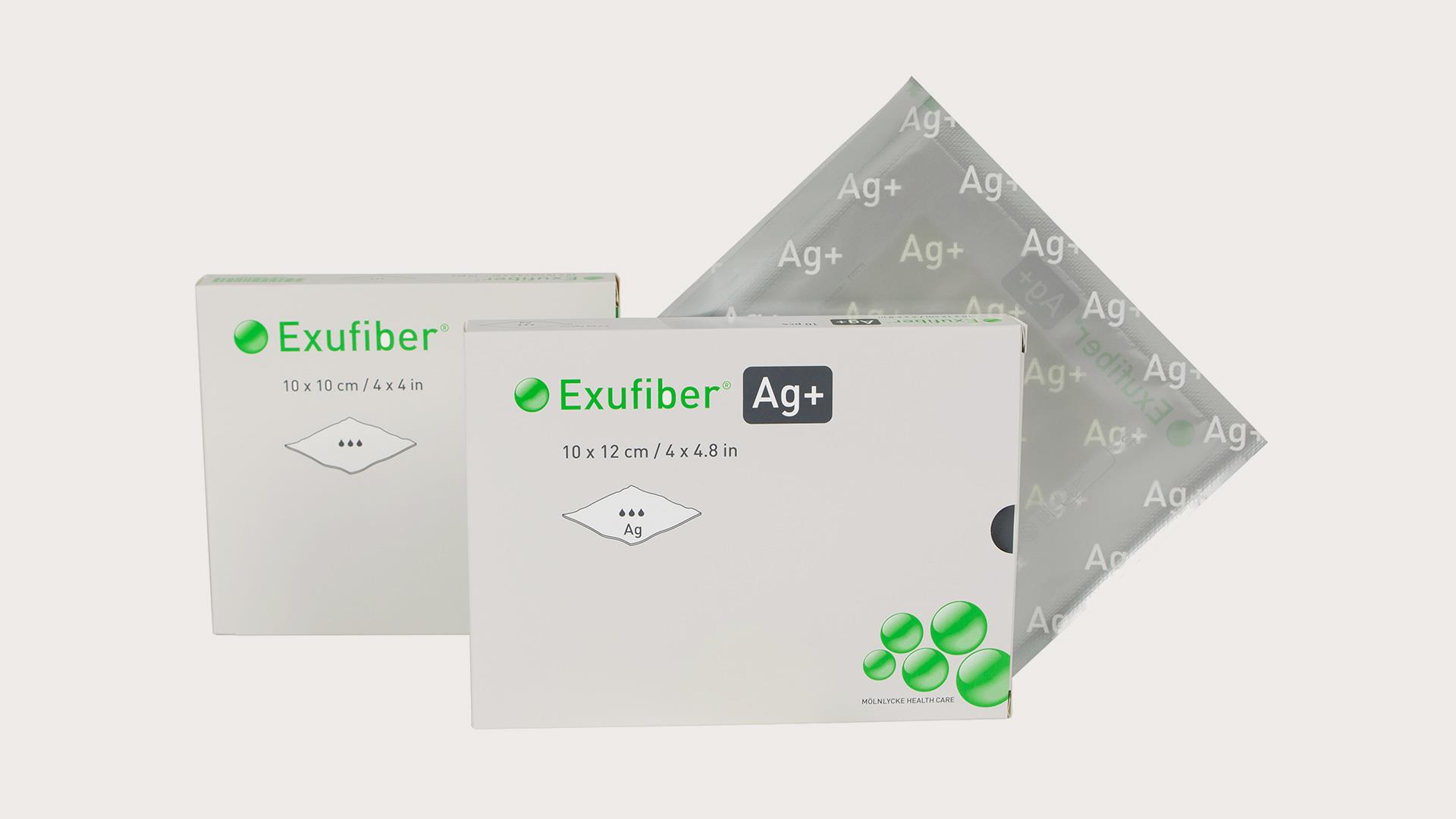 Mölnlycke Health Care AB Exufiber Ag+ 15x15cm steril PK 10 antimikr. gelbildender Faserverb.
