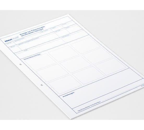 Stericlin Formularbogen DIN A4 PK 500 „Anlage zur Patientenakte”