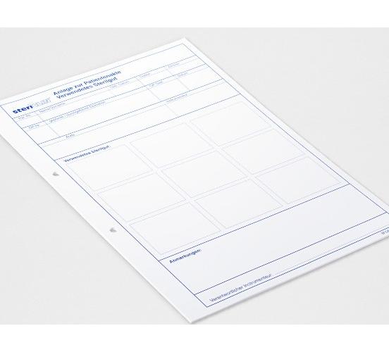 Vereinigte Papierwarenfabriken GmbH Stericlin Formularbogen DIN A4 PK 500 „Anlage zur Patientenakte”