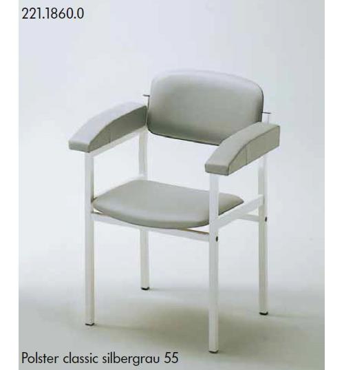 Untersuchungs- u. Blutentnahmestuhl Classic schwarz, Gestell RAL 9007