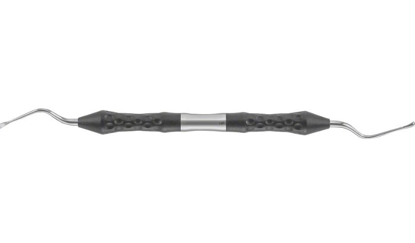 Lucas Scharfer Löffel 180mm gewinkelt doppelendig, spitz/spitz,
