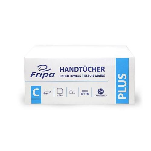 Fripa Plus Handtücher 1-lg., natur PK 3600 25x33cm Lagenfalz,recy