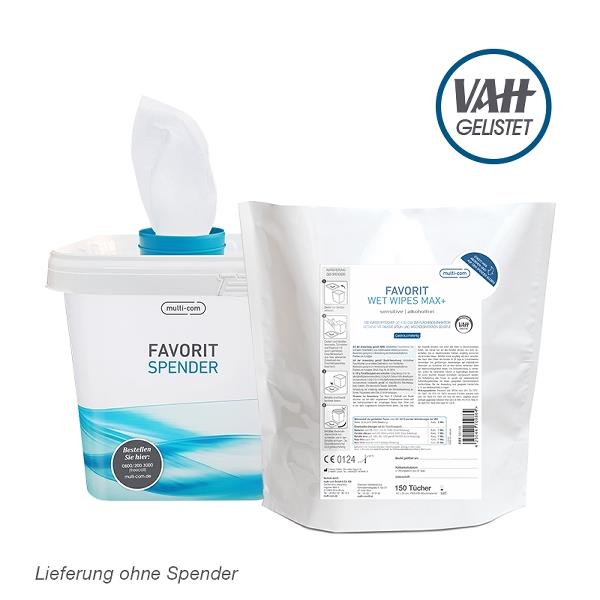Favorit Wet Wipes Max+ sensitive PK 3 Beutel à 150 Tücher 20x30cm