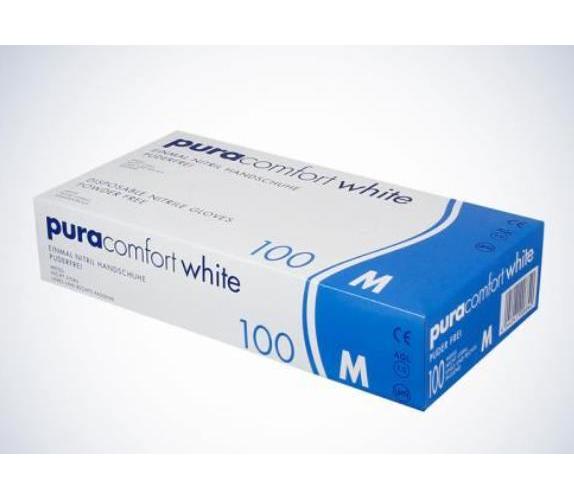 AMPRI HANDELSGESELLSCHAFT MBH Pura-Comfort Nitril USH Gr. M PK 100 puderfrei, weiß